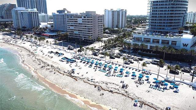 345 N Fort Lauderdale Beach Blvd Unit 202, Fort Lauderdale, FL 33304 - drone / aerial view with a water view, a view of city, and a view of the beach