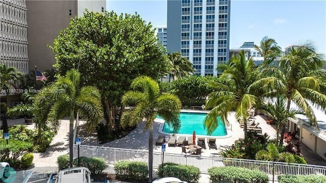 345 N Fort Lauderdale Beach Blvd Unit 202, Fort Lauderdale, FL 33304 - community pool with fence and a patio