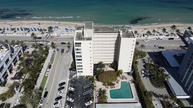 345 N Fort Lauderdale Beach Blvd Unit 202, Fort Lauderdale, FL 33304 - birds eye view of property with a beach view and a water view