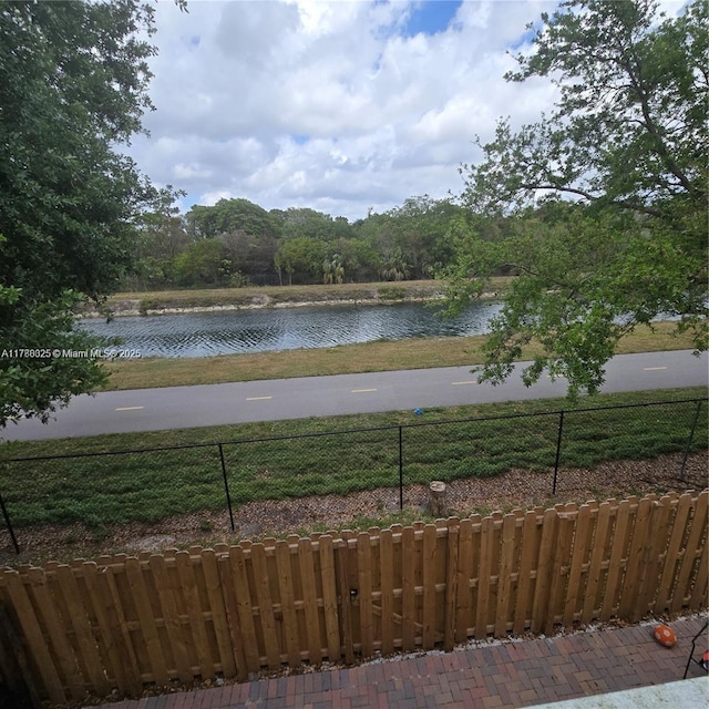 water view with fence