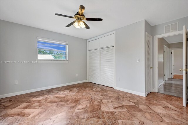 16395 SW 279th St, Homestead, FL 33031 - unfurnished bedroom with baseboards, a closet, and ceiling fan