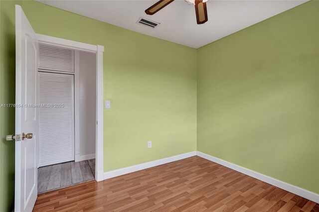 16395 SW 279th St, Homestead, FL 33031 - spare room with light wood-style flooring, ceiling fan, and baseboards