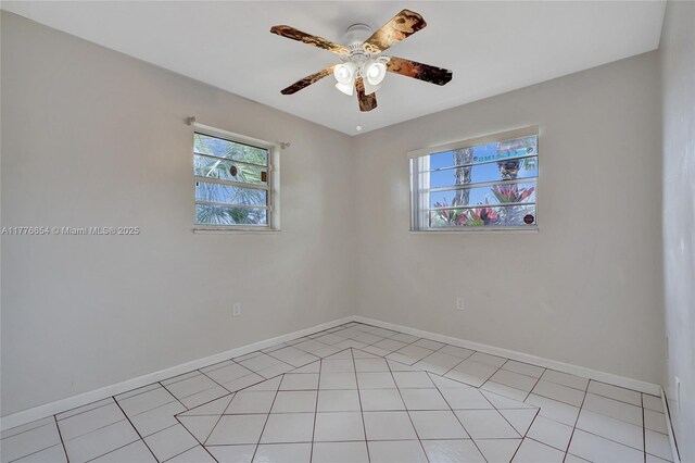 16395 SW 279th St, Homestead, FL 33031 - unfurnished room with healthy amount of natural light, ceiling fan, baseboards, and light tile patterned flooring