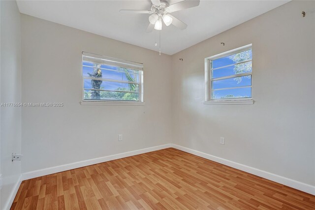 16395 SW 279th St, Homestead, FL 33031 - unfurnished room with light wood-type flooring, baseboards, and ceiling fan