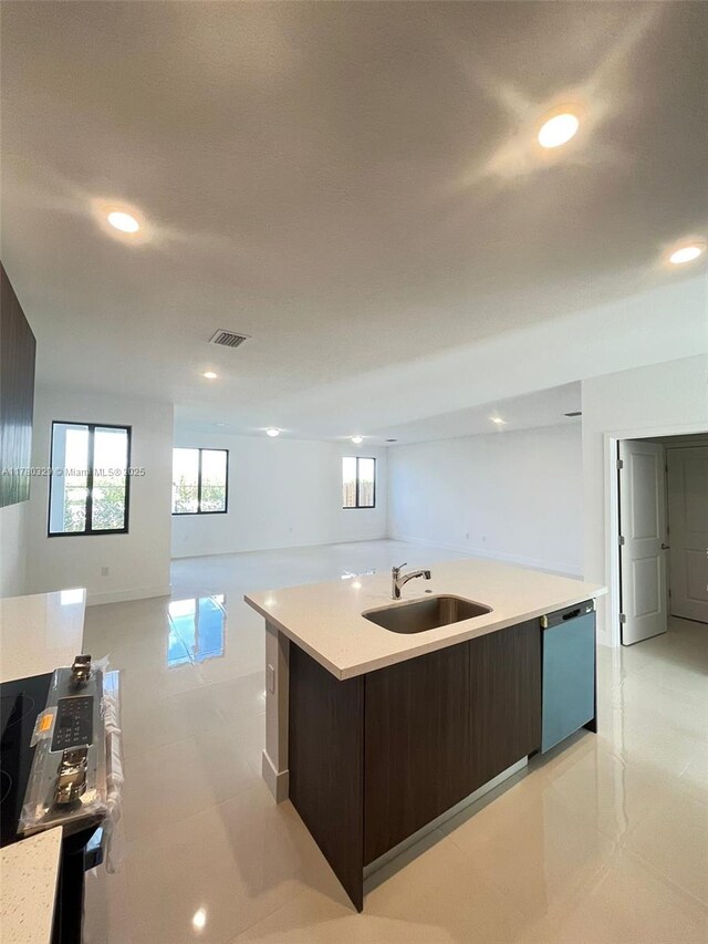 15771 SW 136th Ter, Miami, FL 33196 - kitchen with visible vents, dishwasher, a sink, open floor plan, and light countertops