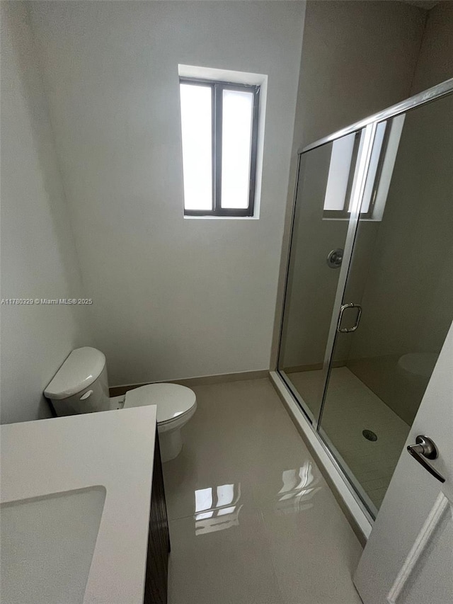 15771 SW 136th Ter, Miami, FL 33196 - full bathroom with toilet, vanity, a shower stall, and tile patterned flooring