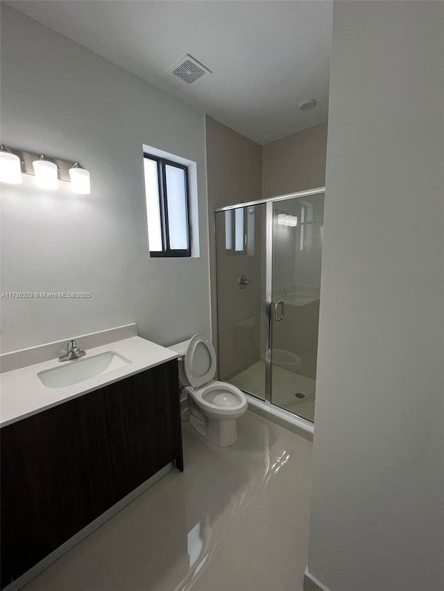 15771 SW 136th Ter, Miami, FL 33196 - full bath with a shower stall, vanity, visible vents, and toilet