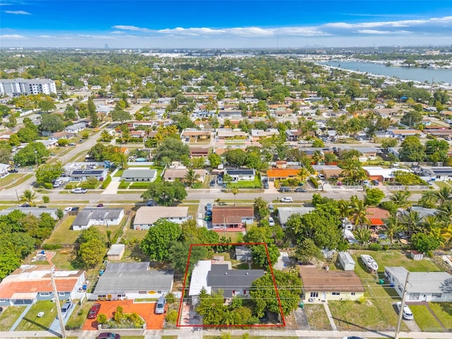 1271 NE 211th St, Miami, FL 33179 - bird's eye view featuring a water view and a residential view
