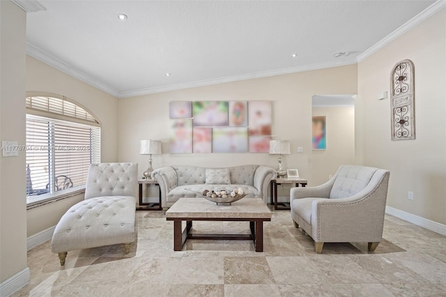 3663 SW 150th Ct, Miami, FL 33185 - living area featuring ornamental molding and recessed lighting