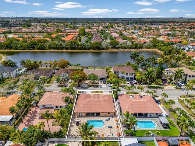 3663 SW 150th Ct, Miami, FL 33185 - aerial perspective of suburban area with property boundaries highlighted and a nearby body of water