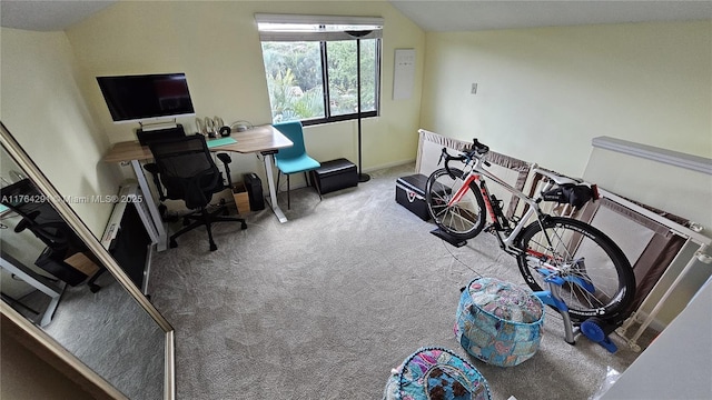 office featuring carpet and baseboards