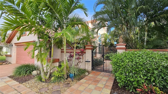 view of gate with fence