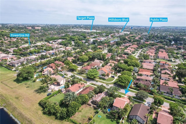 drone / aerial view featuring a residential view