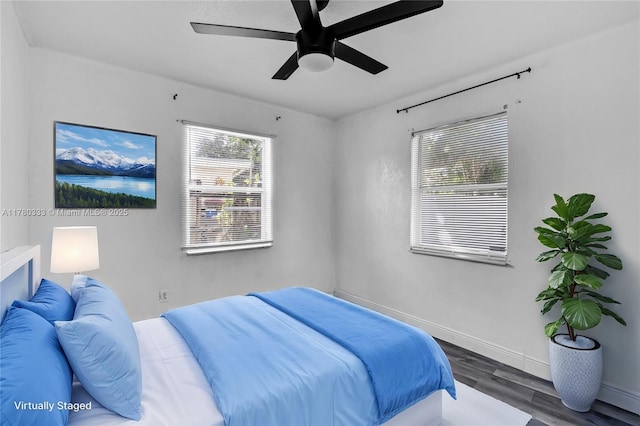 420 S 61st Ter, Hollywood, FL 33023 - bedroom featuring baseboards, a ceiling fan, and wood finished floors