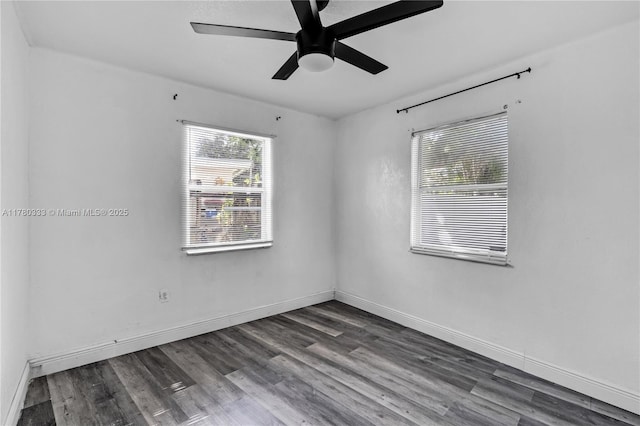 420 S 61st Ter, Hollywood, FL 33023 - spare room with baseboards, a ceiling fan, and wood finished floors