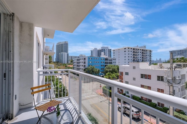 balcony with a view of city