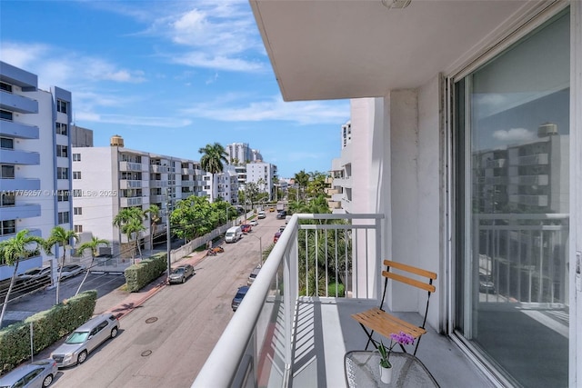 balcony featuring a view of city