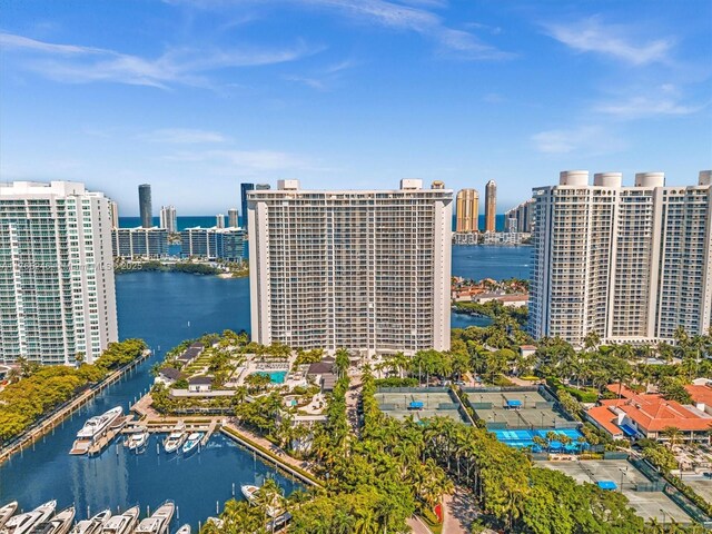 7000 Island Blvd Unit 1208, Aventura, FL 33160 - view of urban area featuring a large body of water and numerous boat docks