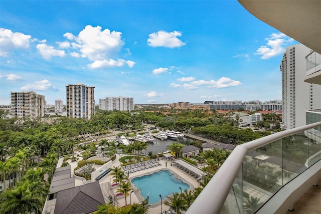 7000 Island Blvd Unit 1208, Aventura, FL 33160 - balcony featuring a view of city, view of marina, and a water view
