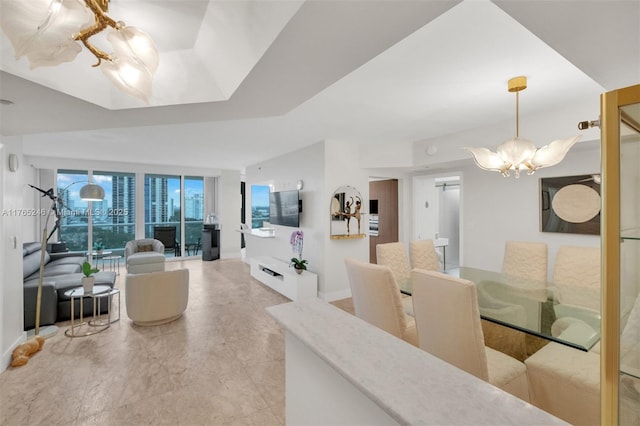 7000 Island Blvd Unit 1208, Aventura, FL 33160 - dining room featuring a chandelier and baseboards