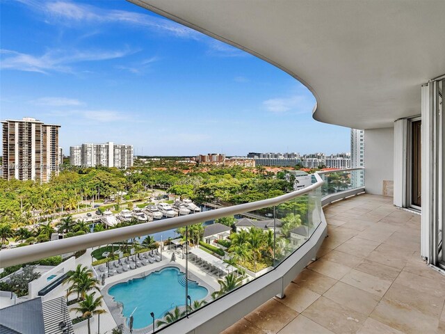 7000 Island Blvd Unit 1208, Aventura, FL 33160 - balcony featuring a view of city and view of pool