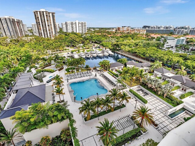 7000 Island Blvd Unit 1208, Aventura, FL 33160 - view of urban area with a large body of water and numerous boat docks