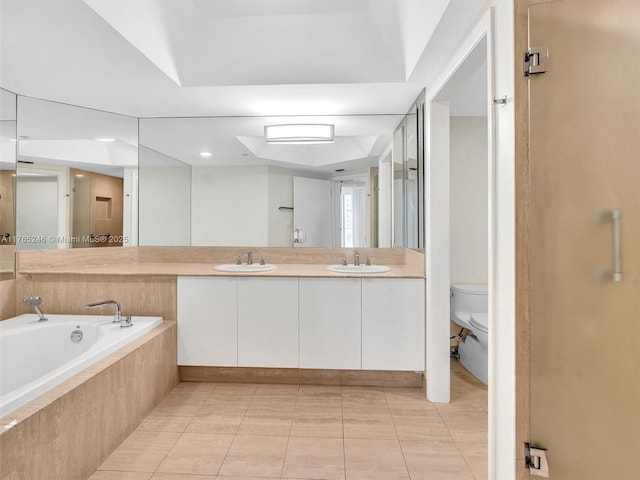 7000 Island Blvd Unit 1208, Aventura, FL 33160 - full bath featuring double vanity, tile patterned flooring, and tiled tub