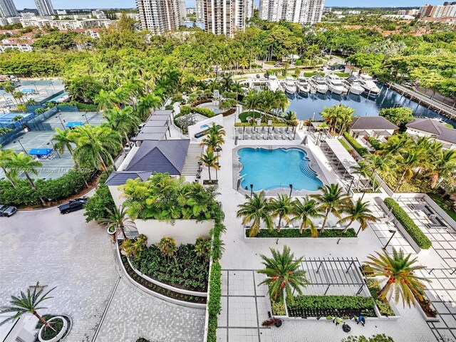 7000 Island Blvd Unit 1208, Aventura, FL 33160 - view of urban area featuring a large body of water and numerous boat docks