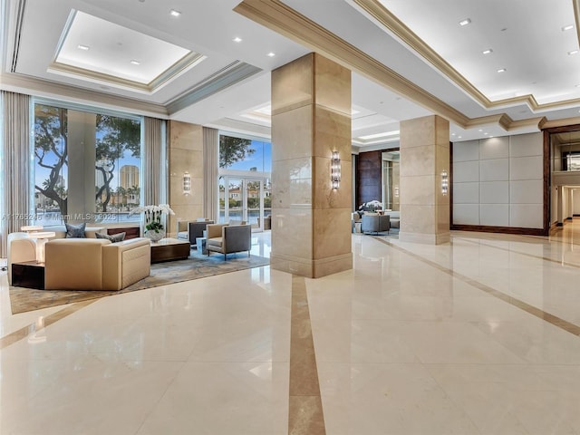 7000 Island Blvd Unit 1208, Aventura, FL 33160 - building lobby featuring crown molding