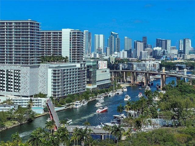 property's view of city with a water view