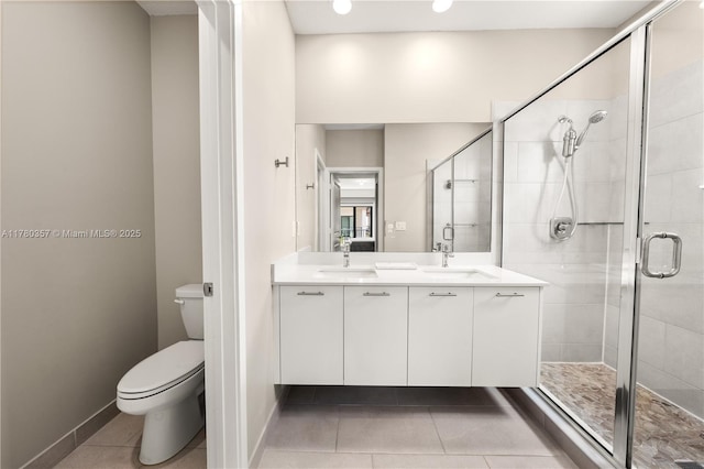 4641 NW 83rd Pkwy Unit 4641, Doral, FL 33166 - full bathroom featuring a sink, toilet, a shower stall, and tile patterned flooring