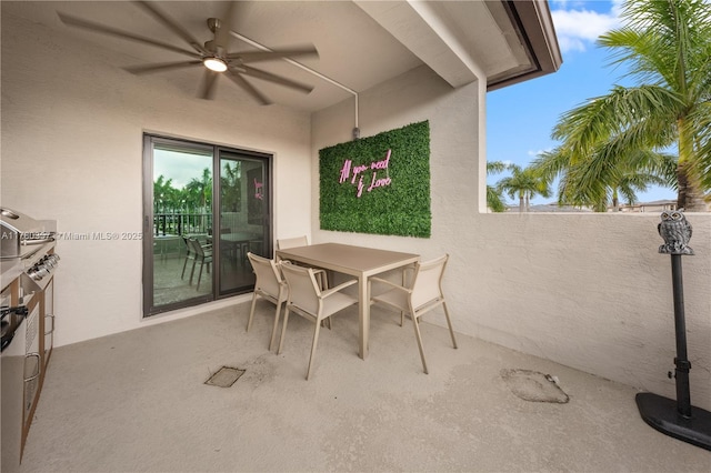4641 NW 83rd Pkwy Unit 4641, Doral, FL 33166 - view of patio / terrace featuring outdoor dining space, a ceiling fan, and area for grilling