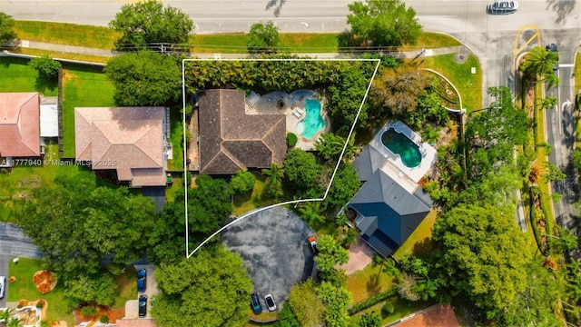 14811 Archerhall St, Davie, FL 33331 - aerial view of property's location with a pool area and property parcel outlined