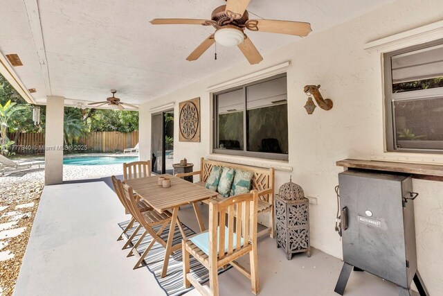 14811 Archerhall St, Davie, FL 33331 - view of patio with ceiling fan and fence
