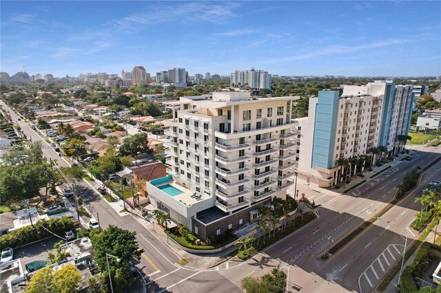 2400 SW 27th Ave Unit 706, Miami, FL 33145 - bird's eye view of skyline and a pool area