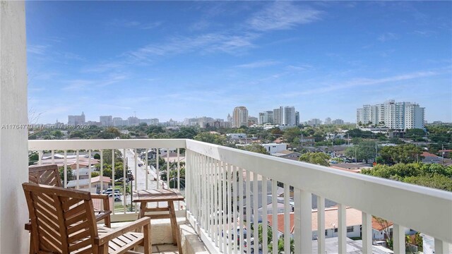 2400 SW 27th Ave Unit 706, Miami, FL 33145 - balcony featuring a skyline view