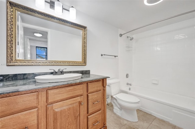 105 Lake Emerald Dr Unit 211, Oakland Park, FL 33309 - bathroom featuring tile patterned floors, toilet, vanity, and bathing tub / shower combination