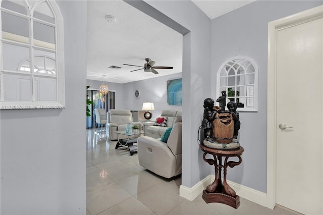 14723 SW 86th Ln, Miami, FL 33193 - living room featuring a ceiling fan and light tile patterned flooring