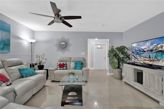 14723 SW 86th Ln, Miami, FL 33193 - living room with a ceiling fan and baseboards