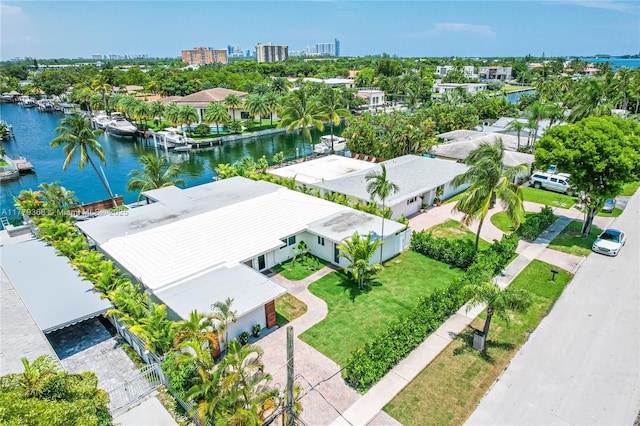 2243 Bayview Ln, North Miami, FL 33181 - birds eye view of property featuring a water view
