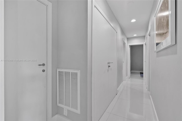 2243 Bayview Ln, North Miami, FL 33181 - corridor featuring visible vents, recessed lighting, baseboards, and light tile patterned floors