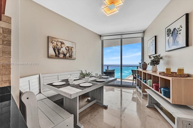 3101 S Ocean Dr Unit 2307, Hollywood, FL 33019 - dining area with expansive windows and marble finish floor