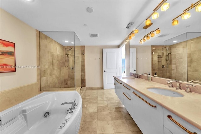 3101 S Ocean Dr Unit 2307, Hollywood, FL 33019 - full bathroom with a shower stall, a sink, and a tub with jets