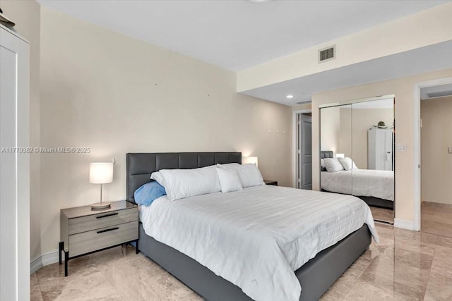 3101 S Ocean Dr Unit 2307, Hollywood, FL 33019 - bedroom with a closet, visible vents, and baseboards