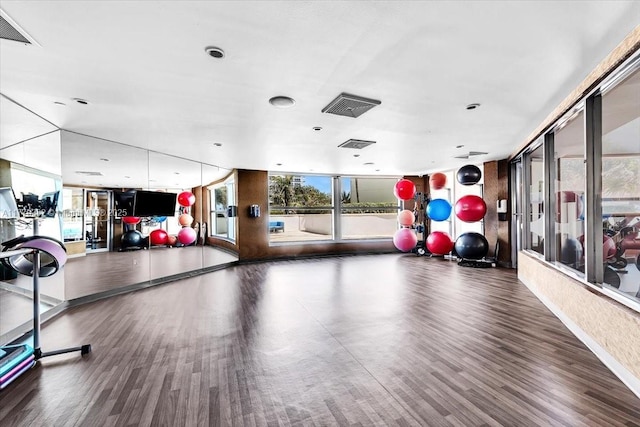 3101 S Ocean Dr Unit 2307, Hollywood, FL 33019 - gym with wood finished floors and visible vents