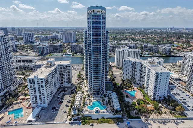 3101 S Ocean Dr Unit 2307, Hollywood, FL 33019 - drone / aerial view with a water view and a city view