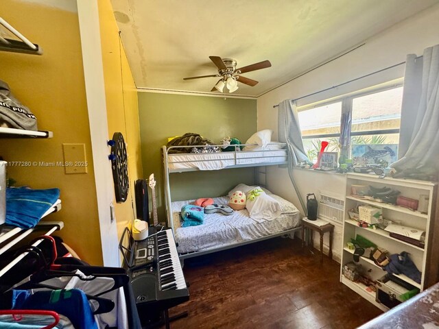 1734 Wiley St, Hollywood, FL 33020 - bedroom featuring ceiling fan and wood finished floors