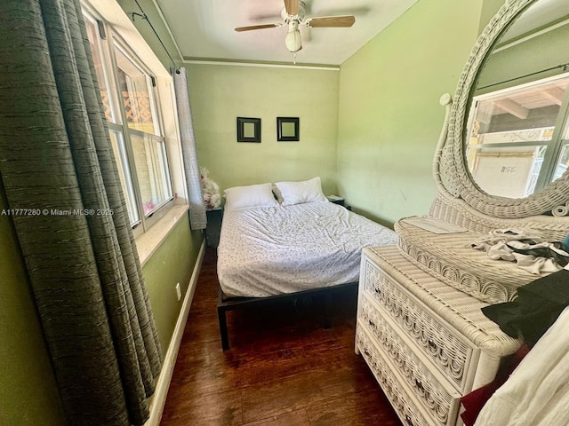 1734 Wiley St, Hollywood, FL 33020 - bedroom featuring wood finished floors, ceiling fan, and baseboards