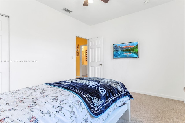 14070 SW 50th Ct, Miramar, FL 33027 - bedroom with carpet flooring, baseboards, and a ceiling fan
