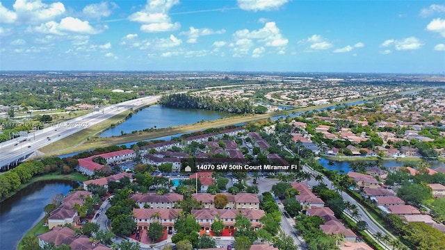 14070 SW 50th Ct, Miramar, FL 33027 - aerial view of property and surrounding area featuring nearby suburban area and a large body of water